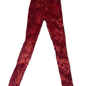 Red Snake Print stretch pants